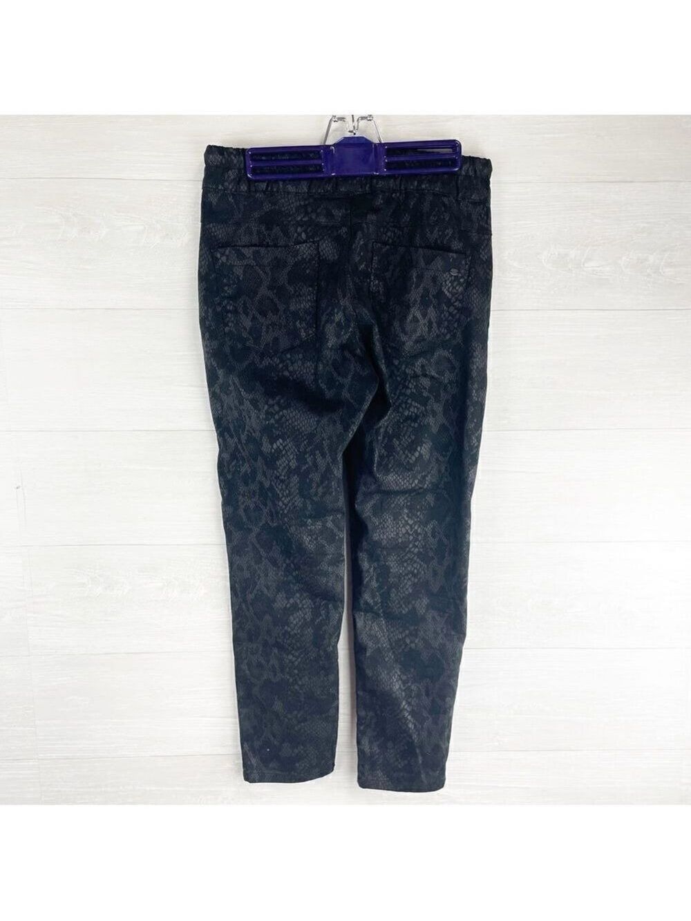 Bevy Flog Shely Black Python High Rise Drawstring Pants‎ - Picture 5 of 8